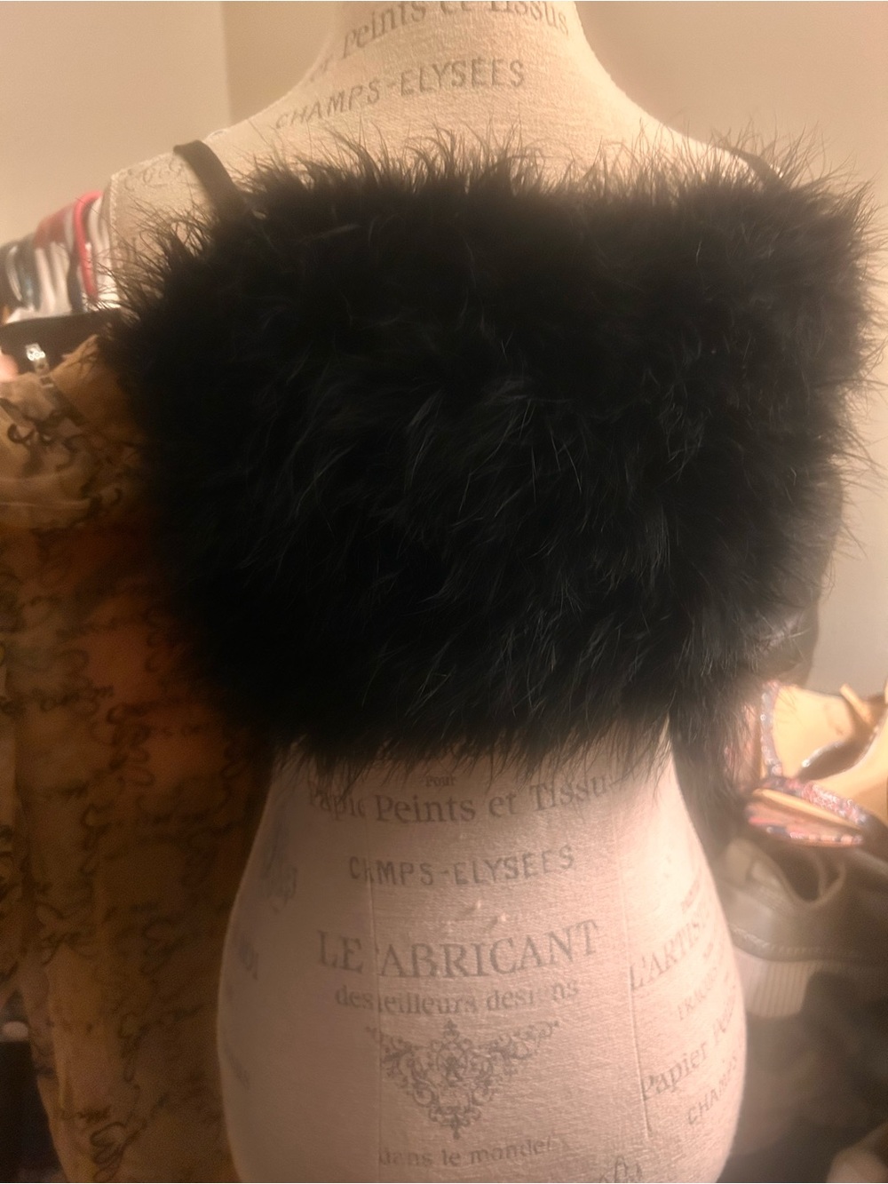 Black Faux Fur Bandeau Top - Women Accessories